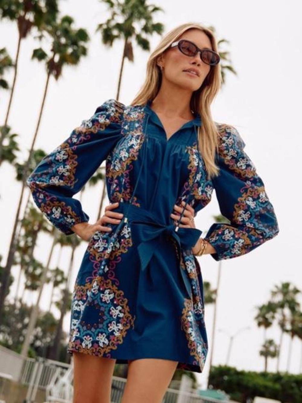 NWT CLEOBELLA Ivana Mini Dress in Venezia Blue